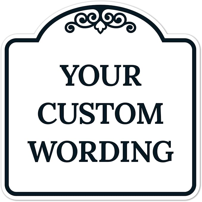 Custom Decorative Sign, Personalized Metal Sign for Business, Driveway, Home, Airbnb, Office Door Plaque,Black Border, 18x18 Inches, ACM, Fade Resistant, Made in USA