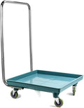 QWORK Warewashing Rack Dolly, 21.26" x 21.26" x 34.65", 200 Lbs Load Capacity, with Detachable Handle and 4 Swivel Casters, 1 Pack