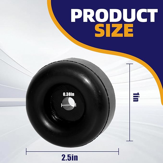 4-Pack Heavy Duty Anti Vibration Rubber Foot Pads, Screw-On Rubber Bumper Isolators Compatible with Generators, Pressure Washers, Compressors, Amps, Trailers