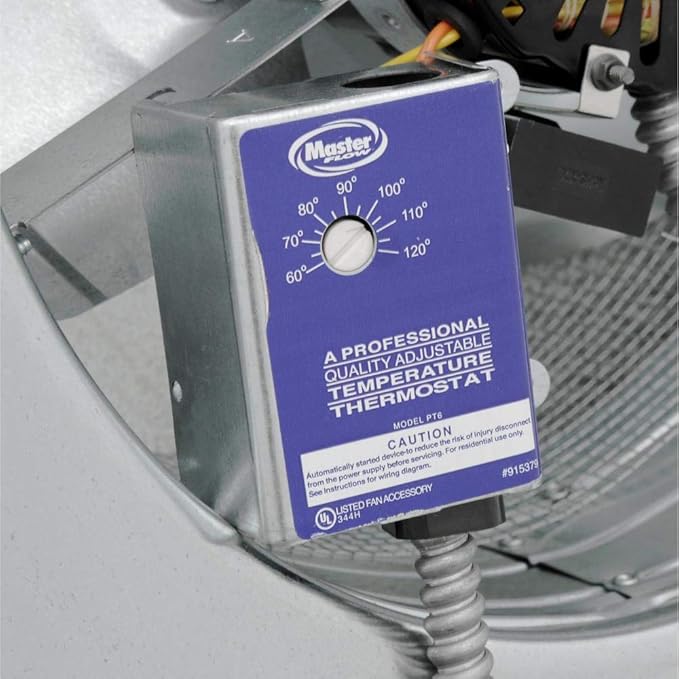 Master Flow GAF 1500 CFM Weathered Wood Roof Mount Attic Fan with Energy Cost Savings and High Airflow Capacity of upto 1500 cubic feet per minute for areas upto 2800 square feet