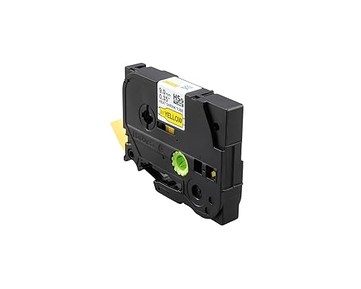 Brother HSe621E 9.0mm (0.35in) Black on Yellow 3:1 Heat Shrink Tube