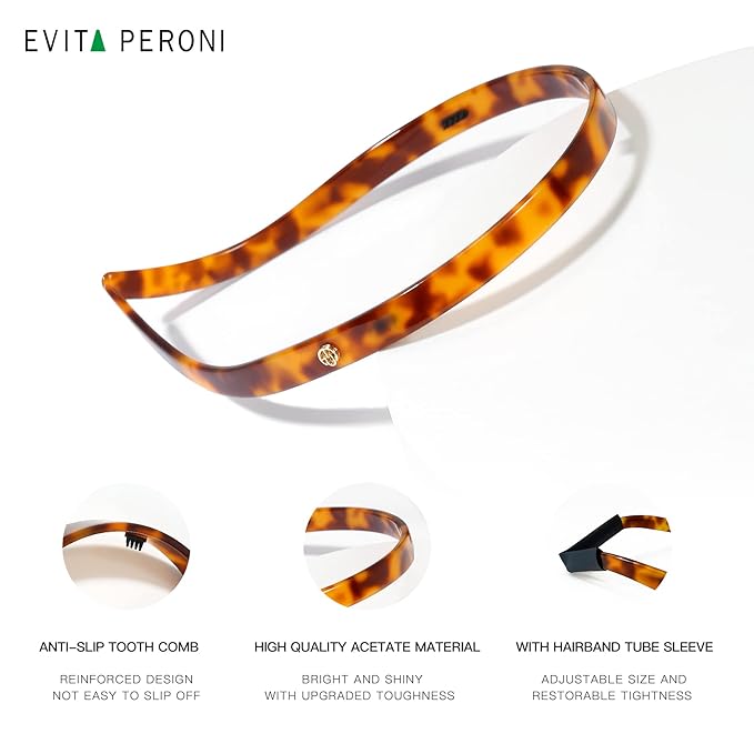 EVITA PERONI Hair Band for Eyewear - No Pressure, No Headache, Comfortable Thin Non-Slip Headbands for Women's Hair Fashion - Amber