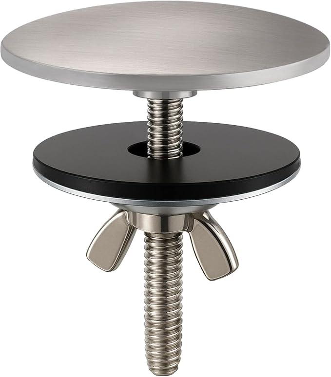 2 Inch Kitchen Sink Hole Cover, Solid Brass Faucet Hole Cover, Brushed Nickel Finish Tap Hole Plate Stopper Cover, Countertop Hole Cover for Kitchen and Bathroom Sinks (Brushed Nickel)