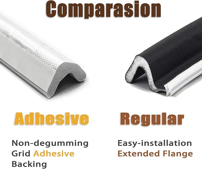 19.6 FT Door Frame Adhesive Weather Stripping Seal Strip PU Foam, PE Cover, Groove Slot Installation for Large Gap, Sound Heat Insulation, Dust Water Moisture Prevention (19.6ft, White，Adhesive)