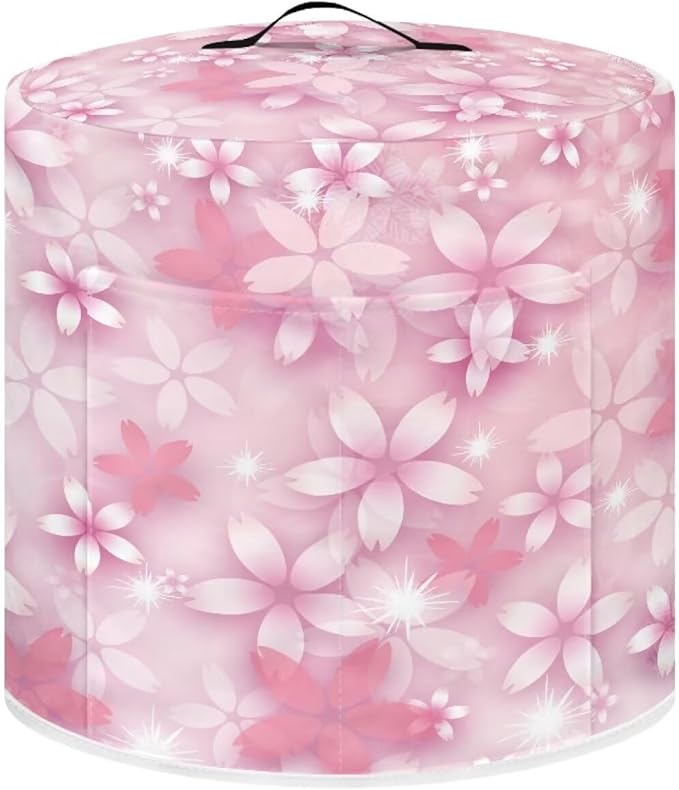 Pink Petal Dust Cover for Kitchen Instant Pot Accessories Appliance Cover Quart Pressure Cooker Air Fryer Rice Cooker Kitchen Appliance Dust Covers with Storage Pockets Size L