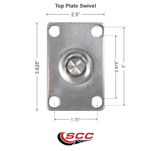 Service Caster Brand Replacement Caster for Uline Caster H-5535S - Swivel Top Plate Caster with 4 Inch Polyolefin Wheel - Light Duty Replacement Caster - Fits Carts, Dollies and Poly Box Trucks H-1811