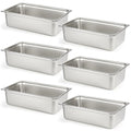 CURTA 6 Pack Full Size 6" Deep Anti-Jam Hotel Pans, NSF Certified 18/8 Stainless Steel Steam Table Food Pans for Catering, Buffet, Restaurant, Commercial Kitchen, Dishwasher Safe, Freezer Safe