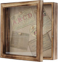 Freezing point Shadow Box Frame 10x10 Shadow Box Display Case with Linen Back Memorabilia Awards Medals Bouquet Photos Badge Baby Memory for Keepsakes Wedding Flower Pet Memorial Picture Flower