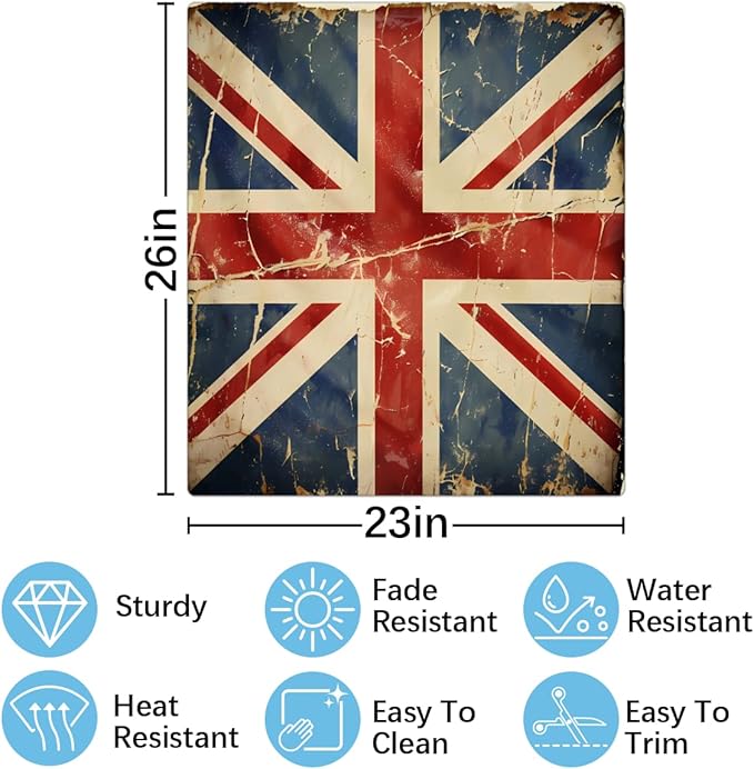 Dishwasher Magnet Cover Retro UK British England Flag Reusable Dishwasher Magnetic Cover Sticker Decorative Dish Washer Door Cover Panel for Home Kitcen Appliance