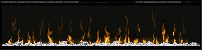 Dimplex IgniteXL 60" Built-in Linear Electric Fireplace with 8 Color Themes and Acrylic Ember Bed (Model: XLF60), 8530/5118 BTU, 240/120 Volt, 2500/1500 Watt, Black