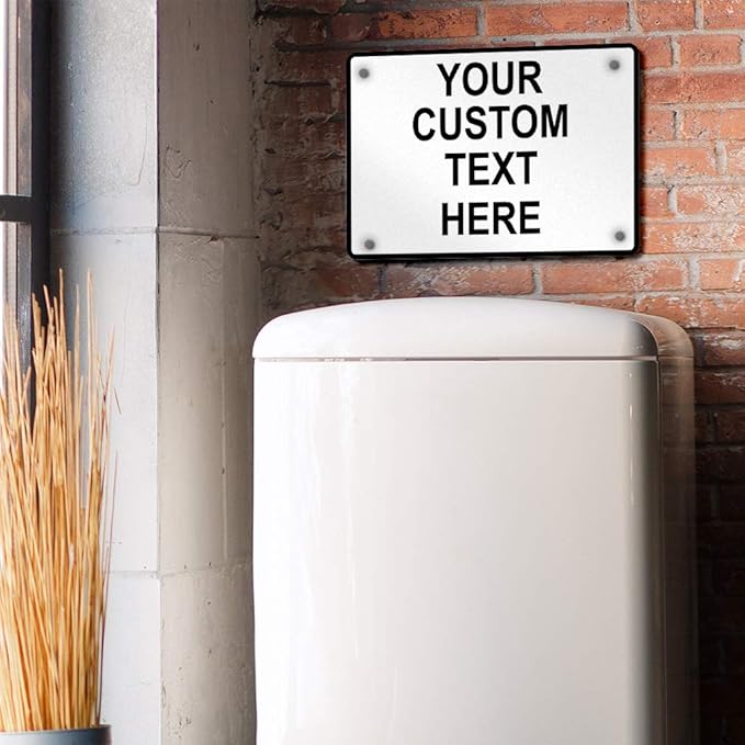 Aluminum Weatherproof Metal Sign Multiple Sizes Custom Personalized Text Here White Black Traffic Regulation Horizontal Street Signs 10x7Inches