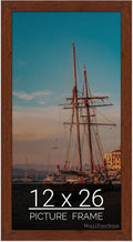 wallsthatspeak 12x26 Dark Walnut Rustic Pine Picture Frame for Puzzles Posters Photos or Artwork