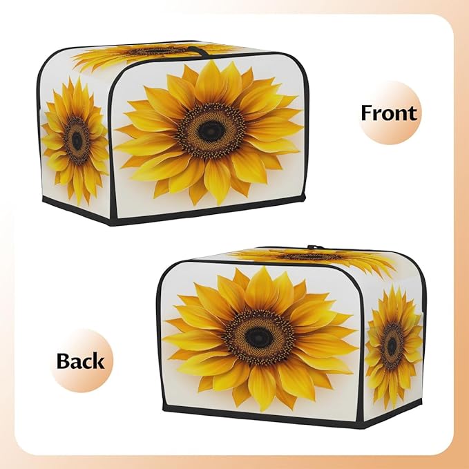 Toaster Cover 4 Slice, A Sunflower Anti Dust Protector for Bread Maker, Waterproof Kitchen Appliances Accessories