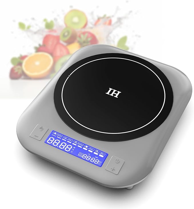 VBGK Induction Cooktop, 1800W Single Burner Induction Burner,Hot Plate with 5 Cooking Modes,Stove Top with 9 Temperature Levels, 4H Timer