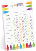 Cheerful Crayon Design Weekly Chore Chart / 6" x 10" Sticky Note Fill in Task List/Fun Week Assignment List