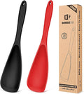 Pack of 2 Cooking Spoons for Non Stick Cookware, Multifunction Spatula Spoon BPA-Free, One-Piece Design, Suitable for Scooping, Scraping, Serving and Mixing(BLACK-RED)