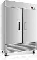 54" W Commercial Refrigerator 2 Door, 49 Cu.ft Commercial Fridge, Stainless Steel Reach-In Refrigerator Upright, ETL Approved for Restaurant, Bar, Shop