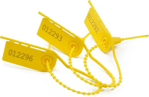1000 PCS Plastic Tamper Seals Pull Tight Security Seals Tags Breakaway Seals Numbered Zip Ties Disposable Self-Locking Ties for Fire Extinguisher, Tear Off Type, 210mm Length