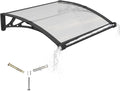 Awning for Door Entrance with Drainage Sink,40x48 Inch Awnings for Doors,Window Canopy Exterior with Plastic Steel Bracket,Polycarbonate Cover,UV,Rain,Snow Protection for House,Porch,Patio,Deck