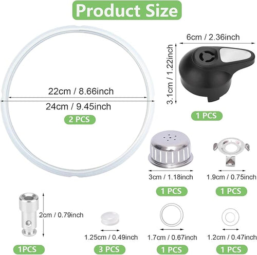 11 PCS Instant Pot Accessories for Lux 5, 6 QT, Instant Pot Replacement Parts Include Sealing Ring, Steam Release Valve, Anti-Block Shield, Valve Sealing Ring, Float Valve and Gasket