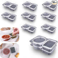 EWUVP 130ml Reusable Snack Containers, 10PCS Double Compartment Dipping Containers with Lid, Snack Pack Containers for Refrigeration, Portion Control, Outdoor Takeaway Sauce Dip Case Disposable Box