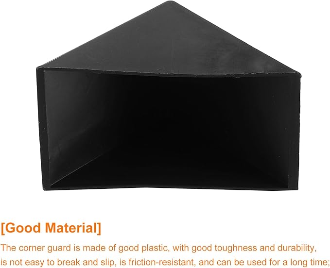 uxcell 20Pcs Plastic Corner Protectors 36x67mm Right Angle Shape Glass Corner Guards Cushion for Corner Protection of Glass, Mirror, Tile, Black