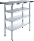 18 in. x 36 in. Stainless Steel Work Table with Three Bottom Shelves | NSF Kitchen Prep Table | Utitly Metal Table