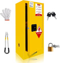 Flammable Storage Cabinet 18" x 18" x 36", 18 Gauge Steel Hazardous Storage Cabinet, Manual Close & Internal/External Vent Design for Home Use, Laboratory, Commercial Use & Industrial Warehouses