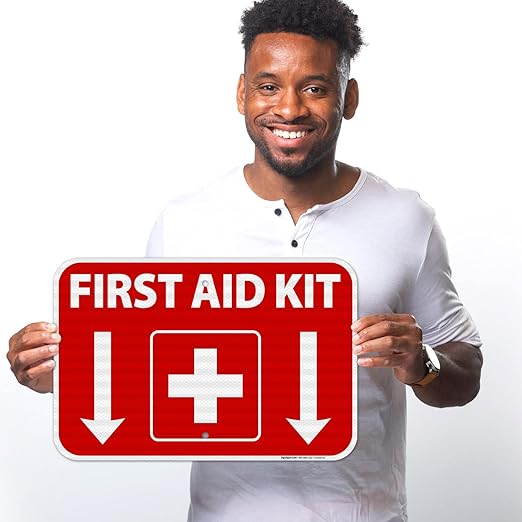 First Aid Kit Sign, (SI-1040) 12x18 Inches, 3M EGP Reflective .063 Aluminum, Fade Resistant, Made in USA