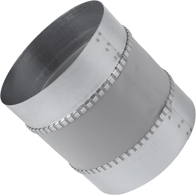 Vent Systems 6" Inch Flexible Vibration-Reducing Male Fit Duct Connector – Round Galvanized Steel Dryer Vent Hose Connector, Spiral Duct, Pipe Extender, HVAC Ventilation - Inline Duct Work Coupler