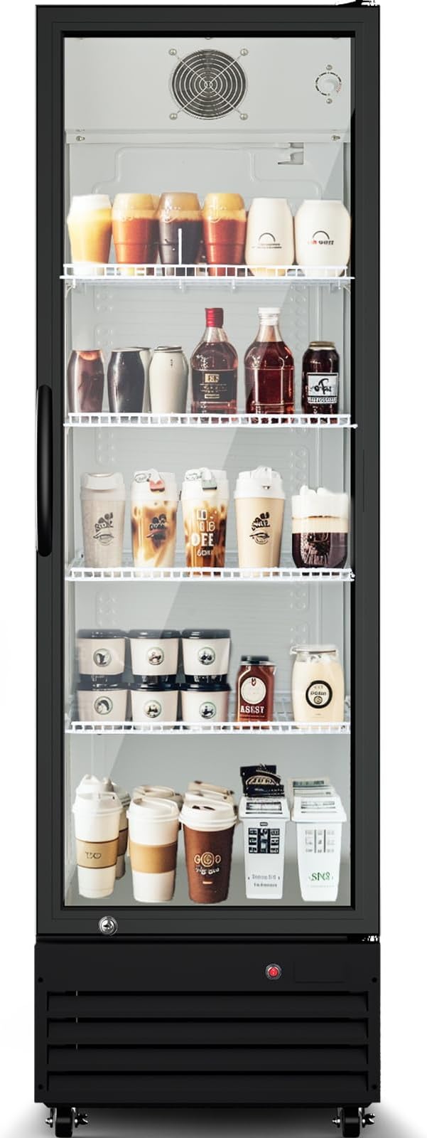 BODEGACOOLER Commercial Bar Refrigerator Glass Door,12.5 cu.ft Large Drink Fridge for Home Bar Office Beverage Refrigerator,Display Bar Cooler Fridge,Adjustable Shelves,Hold Beer,Soda Drinks,Wine