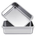 2 Pack Stainless Steel Commercial Bus Tubs Food Grade Meat Processing Tubs Lug Wash Basin Tote Box for Dishwashing, Kitchen, Restaurant, Utility (13 L)