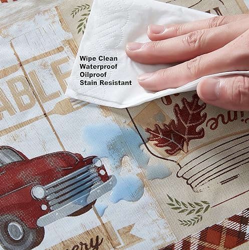 Newbridge Thanksgiving Farm to Table Harvest 60 x 84 Oval Vinyl Tablecloth