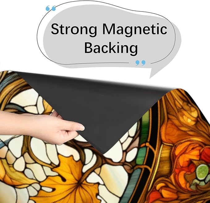 Dishwasher Magnet Cover Front Dishwasher Cover Fall Gold Glass Pumpkin Decor Reusable Magnetic Door Cover Panel Decal Home Appliances Stickers Kitchen Refrigerator Fridge 23"x26"