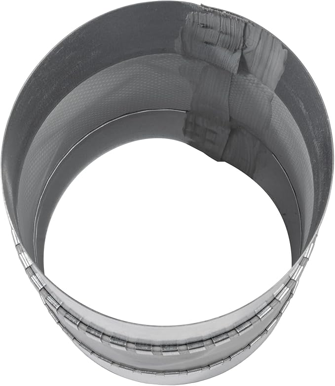 Vent Systems 4" Inch Flexible Vibration-Reducing Male Fit Duct Connector – Round Galvanized Steel Dryer Vent Hose Connector, Spiral Duct, Pipe Extender, HVAC Ventilation - Inline Duct Work Coupler