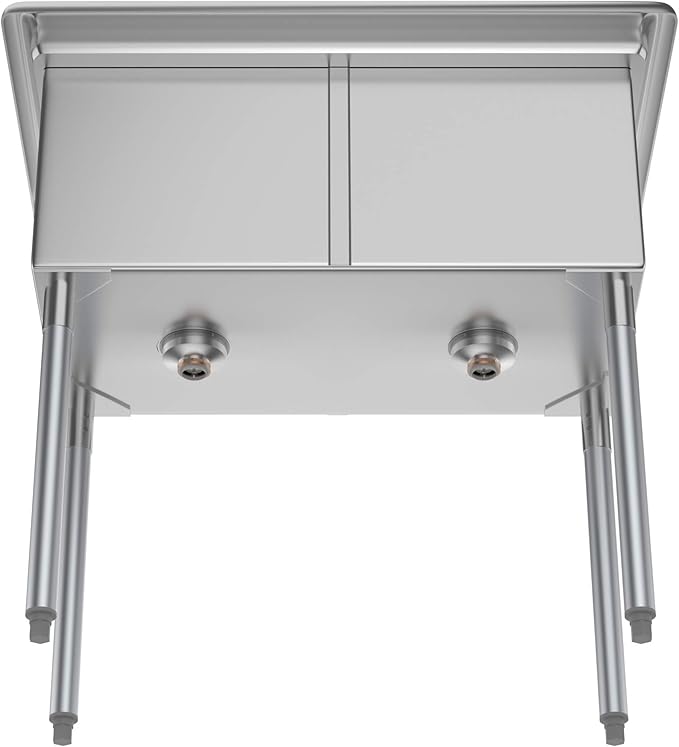 KoolMore - SB151512-N3 2 Compartment Stainless Steel NSF Commercial Kitchen Prep & Utility Sink - Bowl Size 15 x 15 x 12", Silver