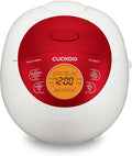 CUCKOO Micom Rice Cooker 3 Cup Uncooked / 6 Cup Cooked, Korean Fuzzy Logic Rice Cooker Small with Delay Timer & Keep Warm Setting, Versatile Food Steamer with Non-Stick Inner Pot, Red (CR-0351F)