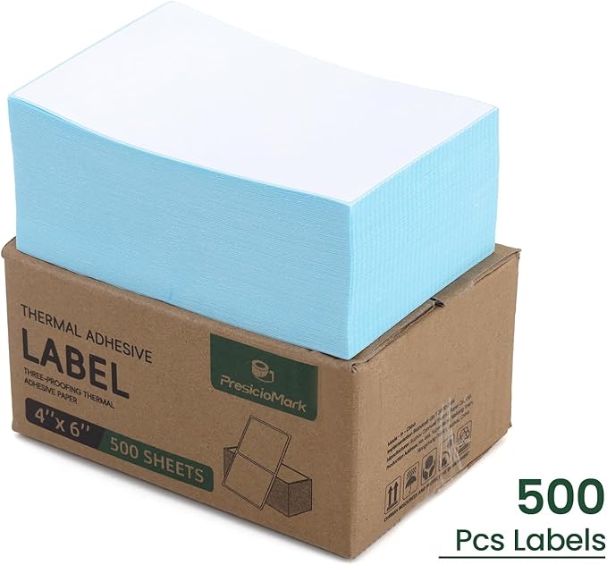 500 Fanfold 4" x 6" Direct Thermal Labels Shipping Labels with Perforated Line,Commercial Grade,Permanent Adhesive for Rollo, Zebra, Jadens, Nelko, Munbyn, Phomemo