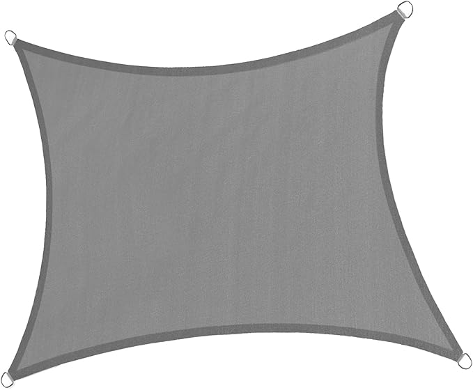 LOVE STORY 6.5/10/12/13/14/16/20 FT Rectangle Dark Grey Sun Shade Sail Canopy UV Block Sail Shade for Outdoor Patio Garden Backyard, 6.5' x 10' Dark Grey