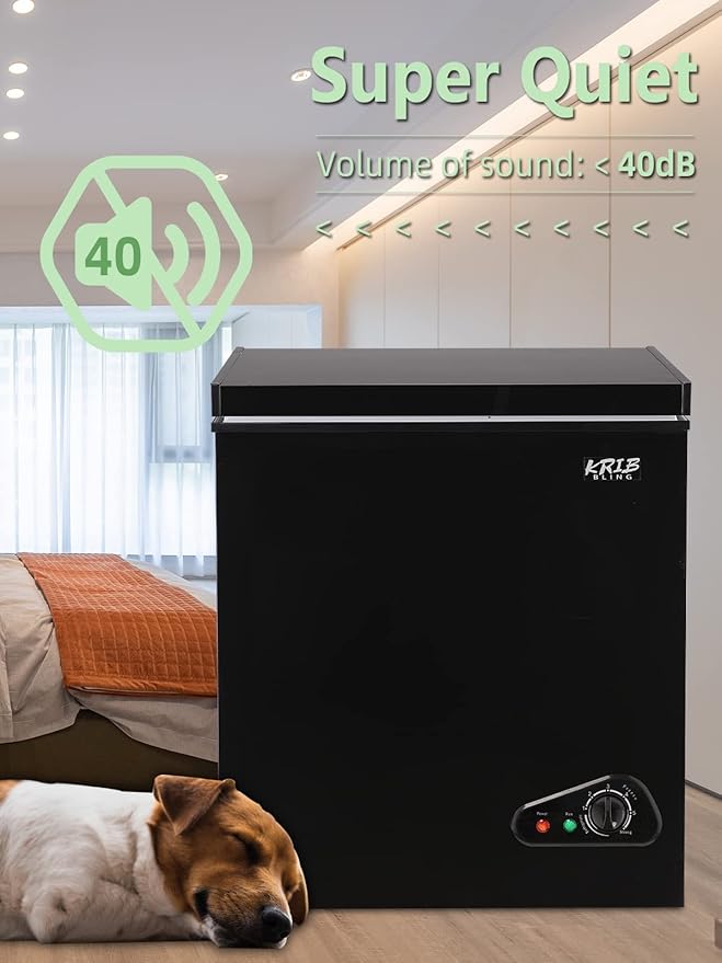 7.0 Cu.Ft Chest Freezer 7 Gears Temperature Control(-4°F to 6.8°F), Deep Compact Freezer with Two Removable Basket, for House, Kitchen, Garage, Basement, Shop, Black