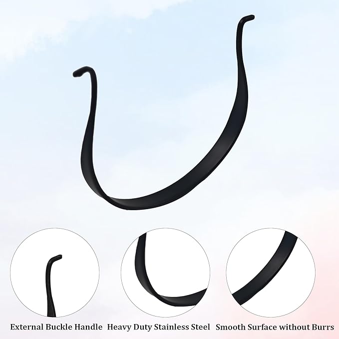 2PCS 3" U-Shape Stainless Steel Teapot Handle, Black External Buckle Replacement Handle for Ceramic Pottery Teapot Kettle Accessories