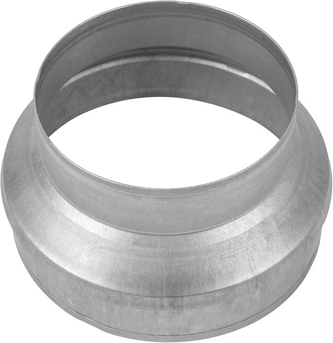 8" to 6" Inch Duct Pipe Adapter - Galvanized Steel HVAC Ducting Reducer for Ventilation - PVC Pipe, Hose Coupler - Heavy Duty Exhaust, Air Conditioner Fittings - Vent Flange Connector