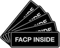 Signs ByLITA Standard FACP Inside Sign | Fire Safety Signage (Black/Silver) - Medium 5 Pack