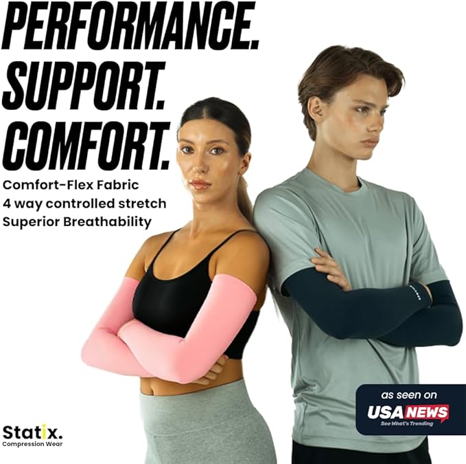 SPRYNG Statix Arm Sleeves for Men and Women Sun Protection Sports Sleeves for Tattoo Cover Gardening & Outdoor Use S to 3XL