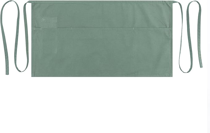 Dreamology Waist Apron with Pockets,Aprons for Waitress and Waiter,Server Apron Women, Aprons with 3 Pockets,Waist Apron,Apron for servers,Water Resistant Aprons for Cooking,Gardening etc (3 Pack)
