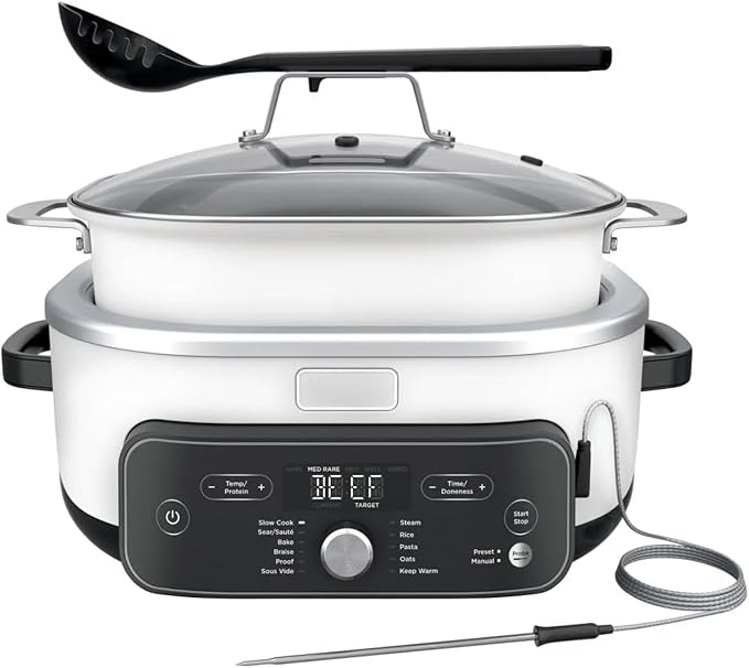 Ninja PRO Plus with 11-in-1 Smart Cook SystemPRO MC1000 8.5Qt Multicooker, Cooker,Warmer, Glass Lid, Integrated Spoon, Nonstick (WHITE)