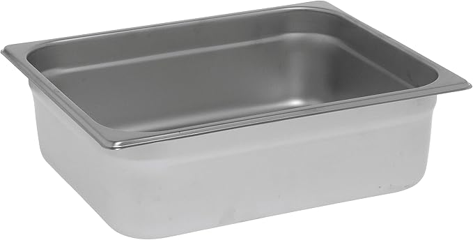 Kratos Commercial Electric Countertop Food Warmer with Two Half Size Hotel Pans and Slotted Lids, 120V, 1200 Watts, Stainless Steel Portable Food Warmer with Pans