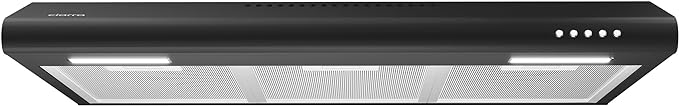 CIARRA Black Range Hood 30 inch Under Cabinet Ductless Range Hood Vent for Kitchen with Anti-fingerprint Design, 3 Speed Exhaust Fan