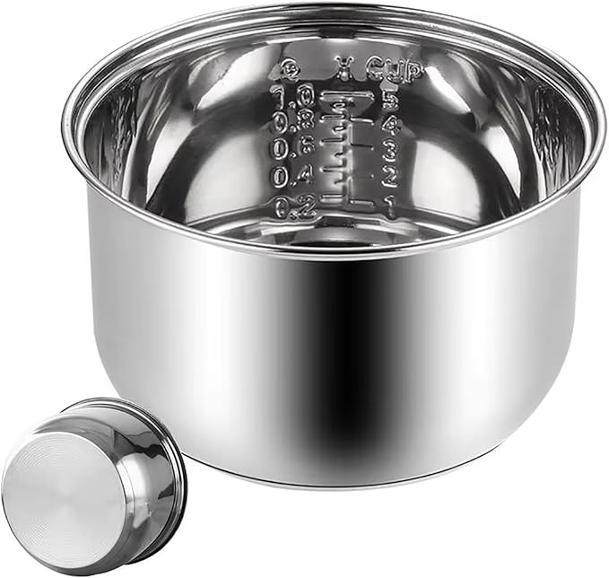 Rice Cooker Replacement Pot, Stainless Steel Non-Stick Inner Pot with Durable Upgrade & Even Heating for Perfect Rice (Please Confirm Size and Shape Before Purchase)