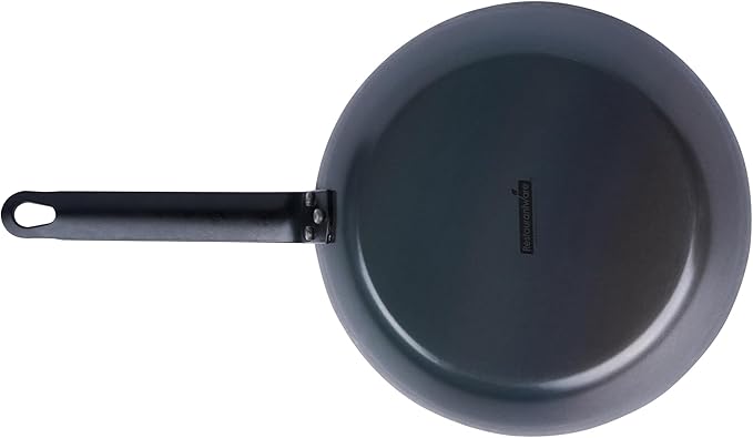 Met Lux 9.5 Inch Fry Pan, 1 Lightweight Frying Pan - Induction-Ready, Triple-Riveted, Black Carbon Steel Cooking Skillet, Durable, For Searing, Sauteing, And Browning Food - Restaurantware
